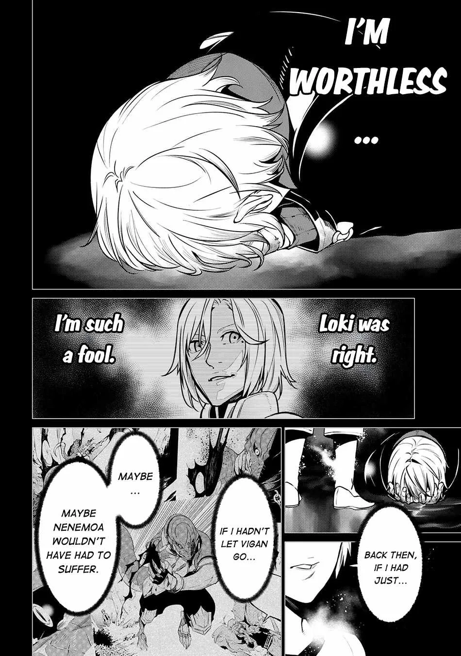SSS RANK DUNGEON DE KNIFE ICHIHON TEWATASARE TSUIHOU SARETA HAKUMA DOUSHI: YGGDRASIL NO NOROI NIYORI JAKUTEN DEARU MARYOKU FUSOKU O KOKUFUKUSHI SEKAI SAIKYOU E TO ITARU Chapter 21.2 page 14