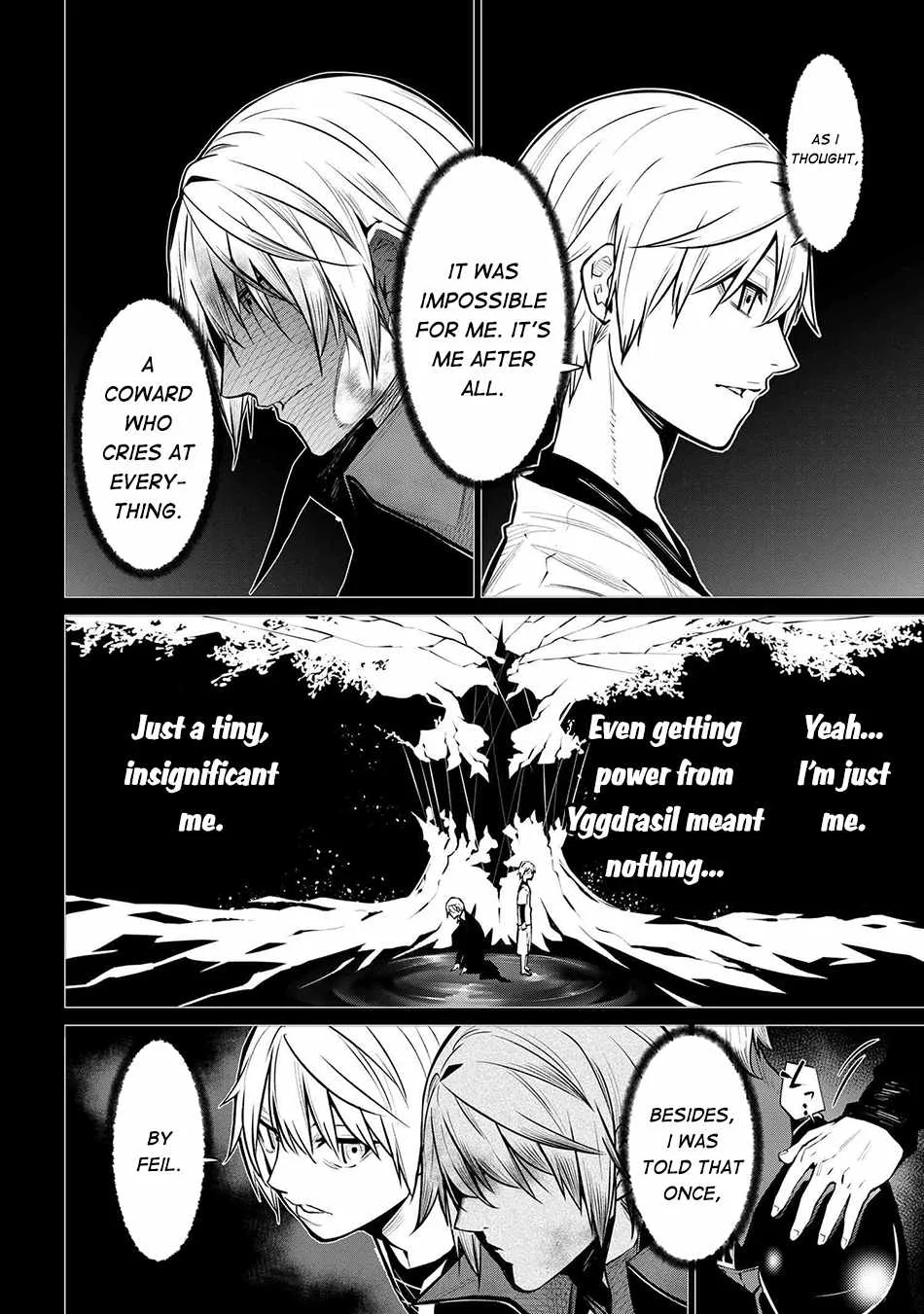 SSS RANK DUNGEON DE KNIFE ICHIHON TEWATASARE TSUIHOU SARETA HAKUMA DOUSHI: YGGDRASIL NO NOROI NIYORI JAKUTEN DEARU MARYOKU FUSOKU O KOKUFUKUSHI SEKAI SAIKYOU E TO ITARU Chapter 21.2 page 18