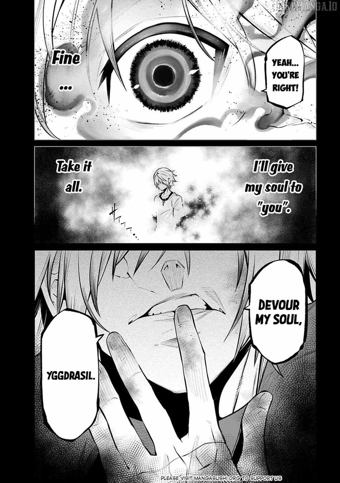 SSS RANK DUNGEON DE KNIFE ICHIHON TEWATASARE TSUIHOU SARETA HAKUMA DOUSHI: YGGDRASIL NO NOROI NIYORI JAKUTEN DEARU MARYOKU FUSOKU O KOKUFUKUSHI SEKAI SAIKYOU E TO ITARU Chapter 22.2 page 14
