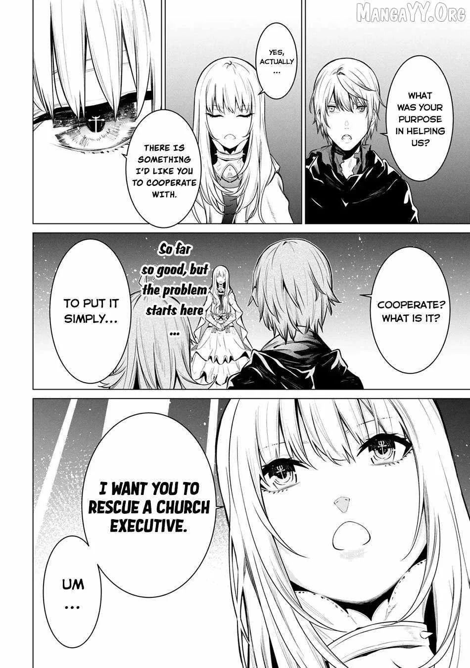 SSS RANK DUNGEON DE KNIFE ICHIHON TEWATASARE TSUIHOU SARETA HAKUMA DOUSHI: YGGDRASIL NO NOROI NIYORI JAKUTEN DEARU MARYOKU FUSOKU O KOKUFUKUSHI SEKAI SAIKYOU E TO ITARU Chapter 27 page 32