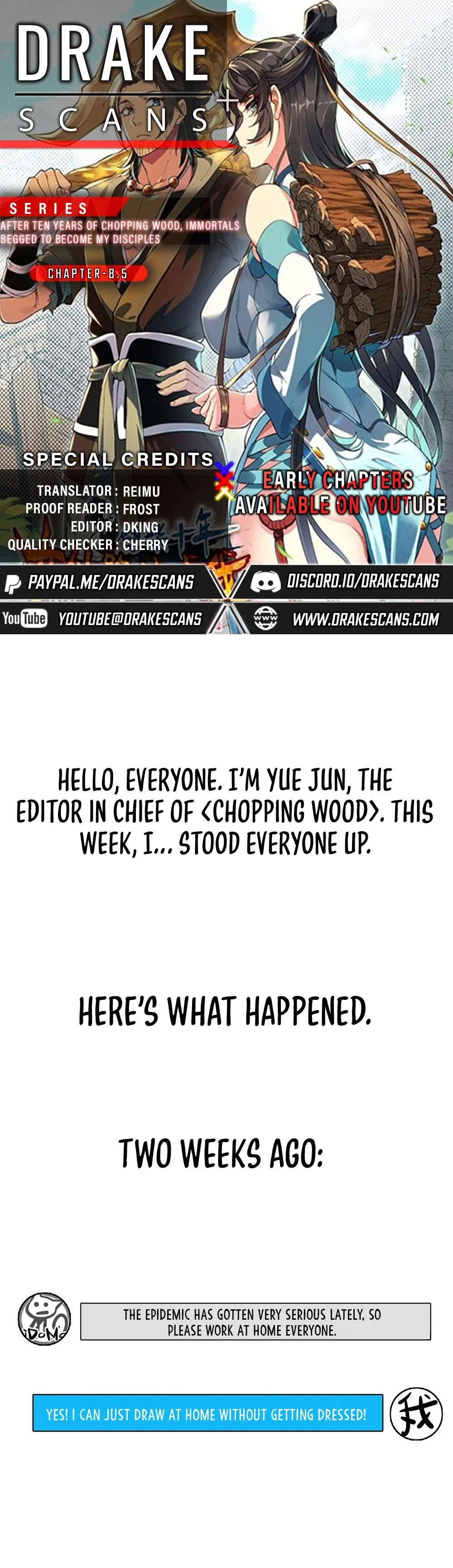 After Ten Years of Chopping Wood, Immortals Begged To Become My Disciples Chapter 8.5 page 2