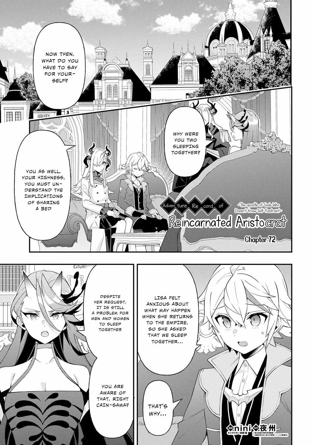 Tensei Kizoku no Isekai Boukenroku ~Jichou wo Shiranai Kamigami no Shito~ Chapter 72 page 1