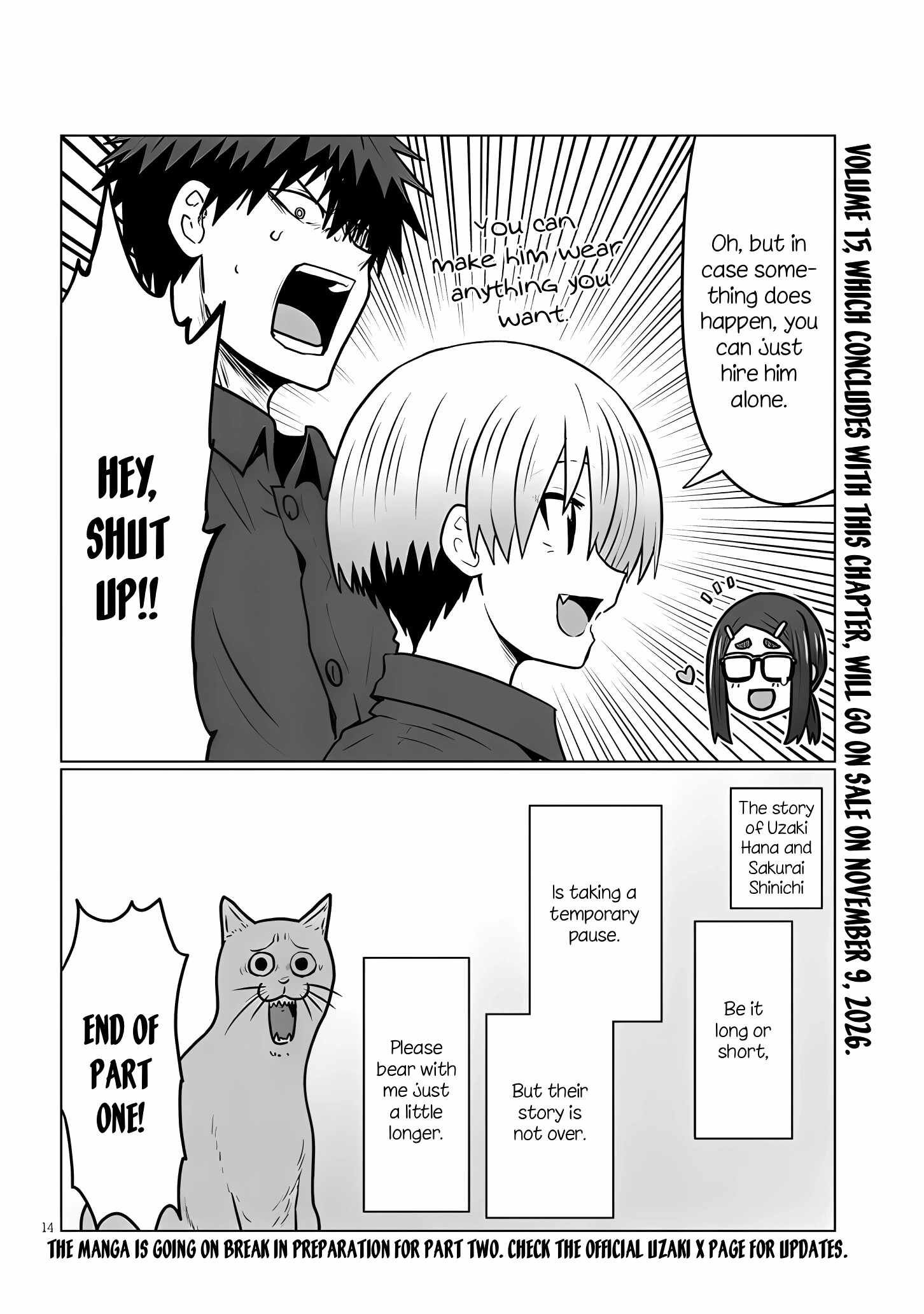 Uzaki-Chan Wa Asobitai! Chapter 142 page 14