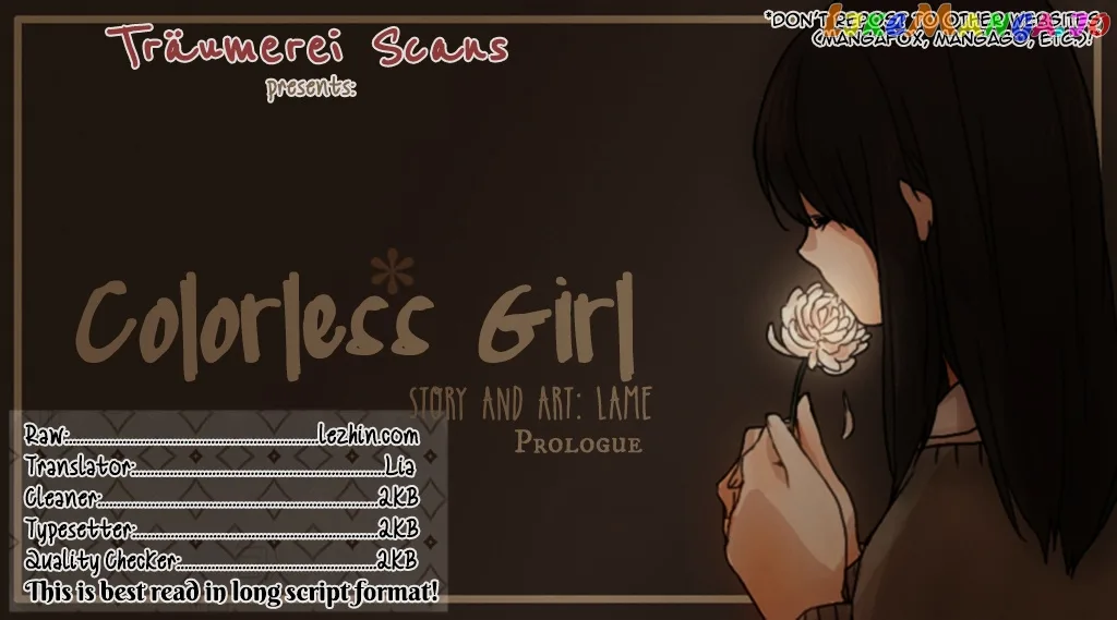 Colorless Girl Chapter 0.1 page 1