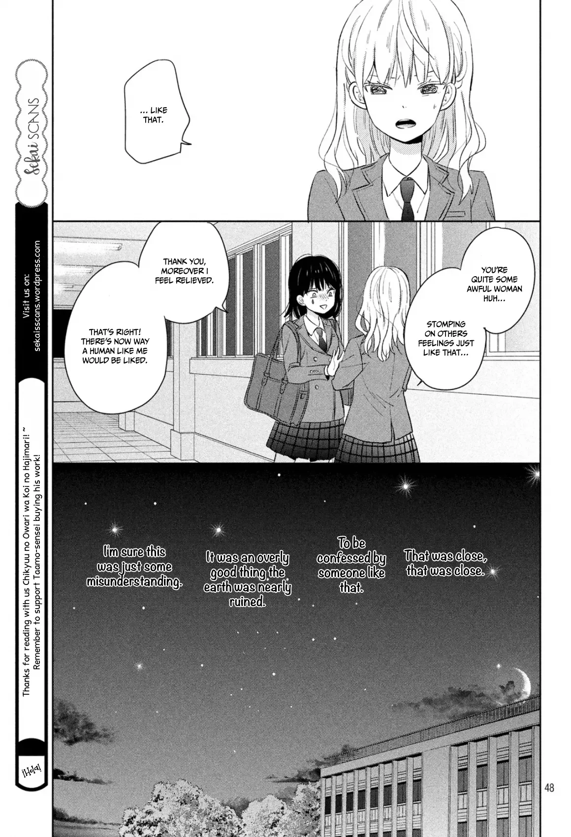 Chikyuu no Owari wa Koi no Hajimari Chapter 1 page 50