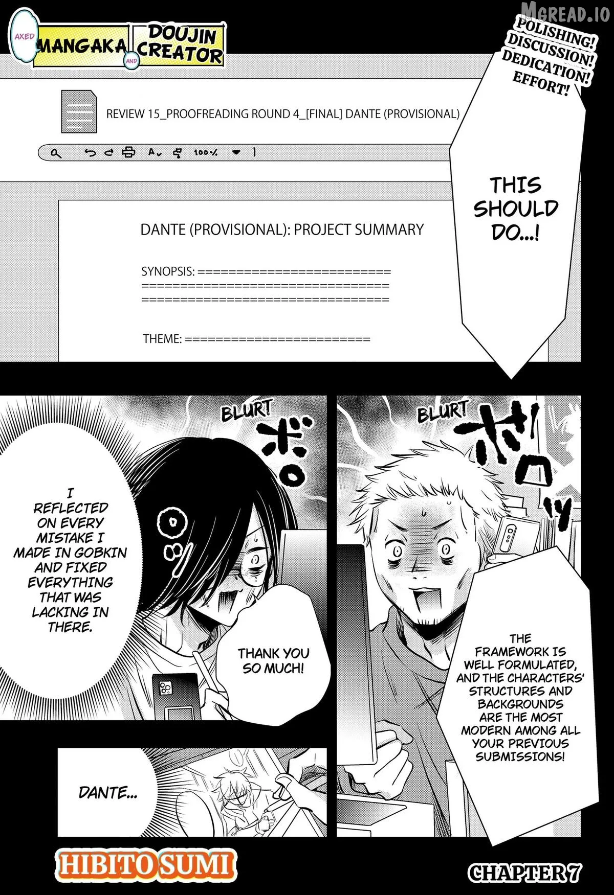 Axed Mangaka and Doujin Creator Chapter 7 page 1