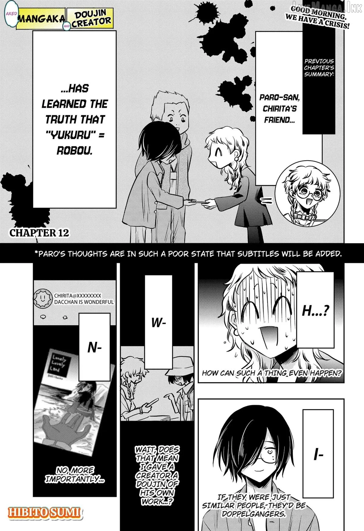 Axed Mangaka and Doujin Creator Chapter 12 page 1