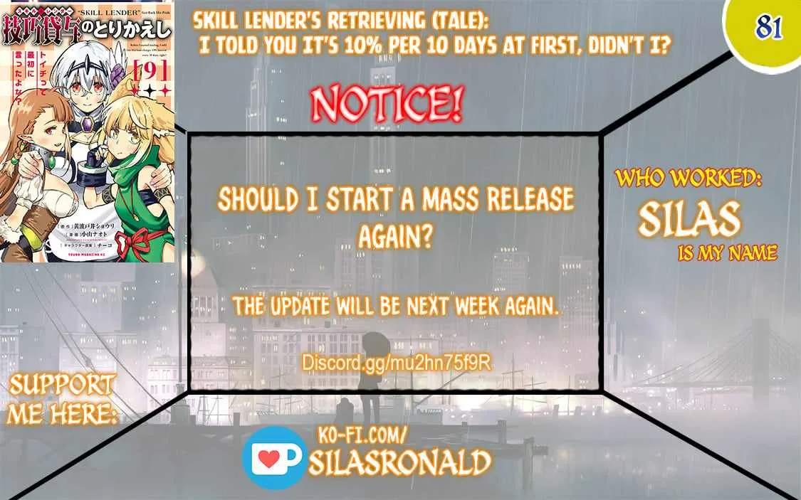 Skill Lender’s Retrieving Tale ~I Told You It’s 10% per 10 Days at First, Didn’t I?~ Chapter 81 page 1