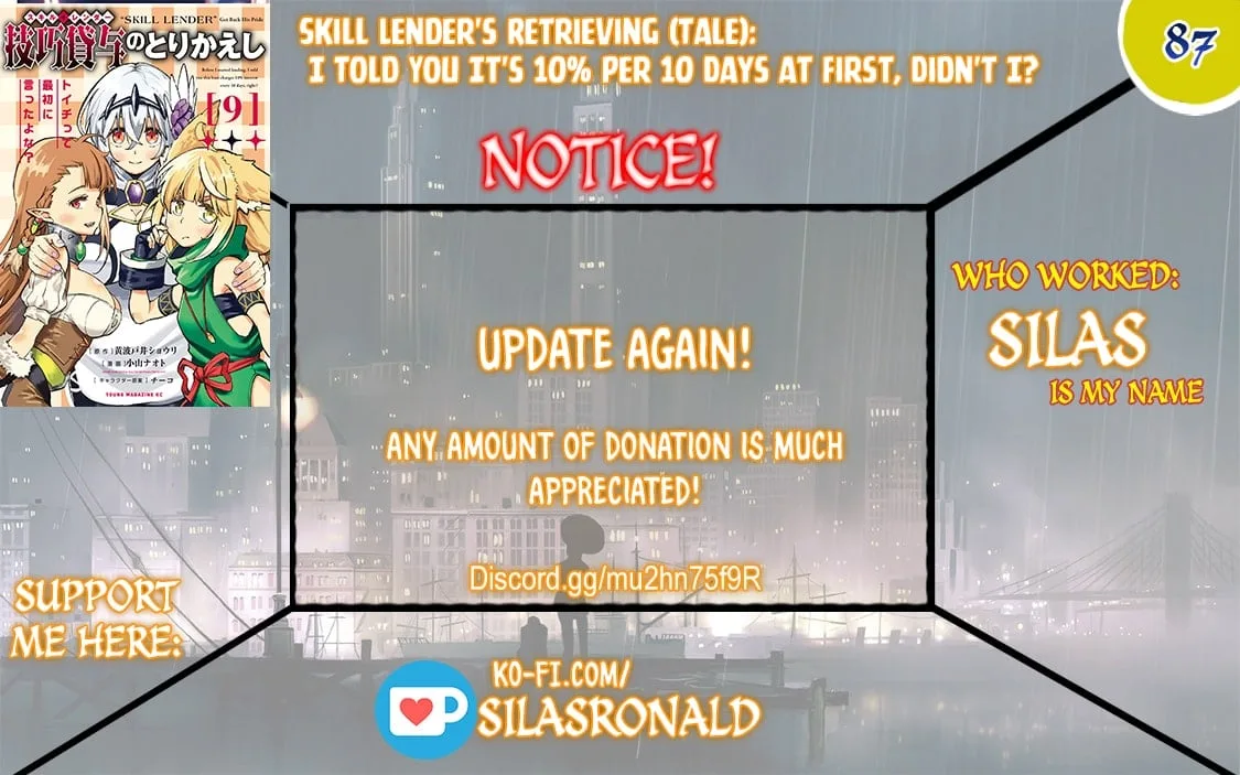 Skill Lender’s Retrieving Tale ~I Told You It’s 10% per 10 Days at First, Didn’t I?~ Chapter 87 page 1