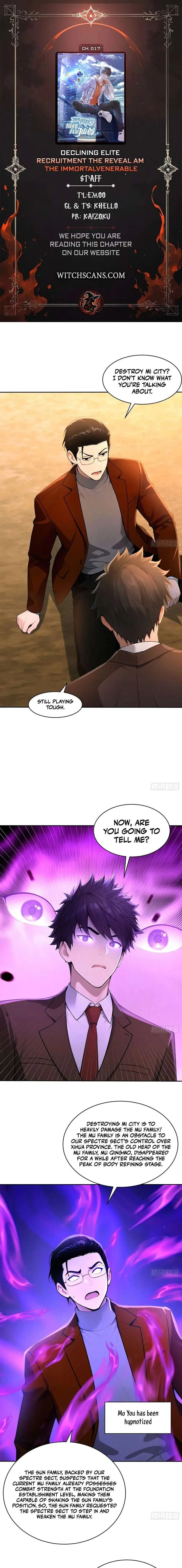 Declining Elite School Recruitment: Showdown-I’m Actually an Immortal Venerable Chapter 17 page 1