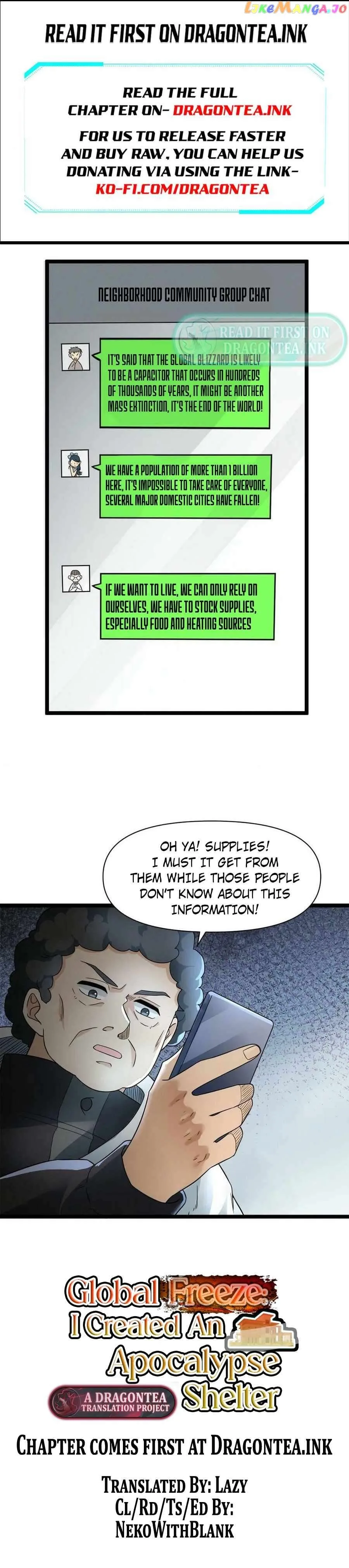 Global Freeze: I Created An Apocalypse Shelter Chapter 18 page 2