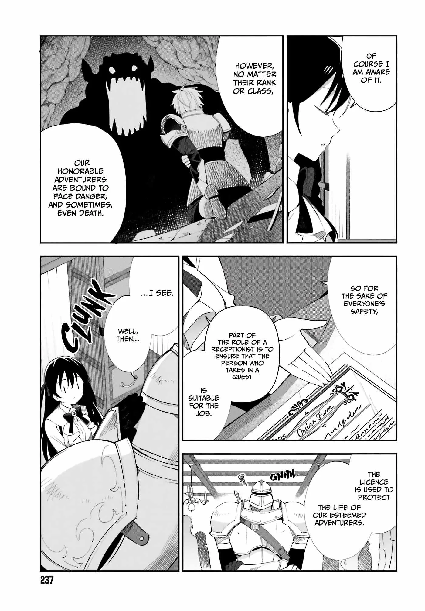 I’m the guild receptionist, but since I don’t want to work overtime, I think I’ll just solo the boss Chapter 1 page 13