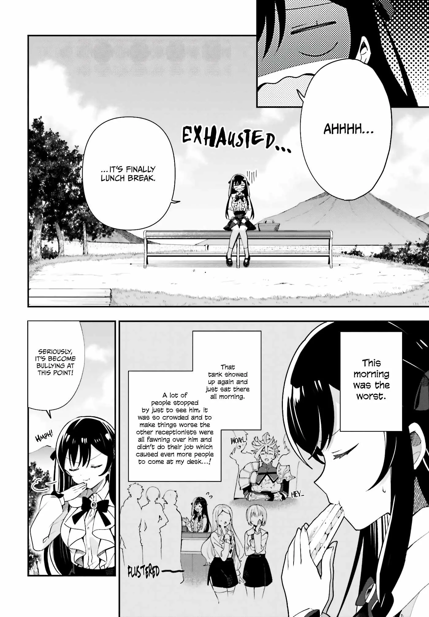 I’m the guild receptionist, but since I don’t want to work overtime, I think I’ll just solo the boss Chapter 4 page 7