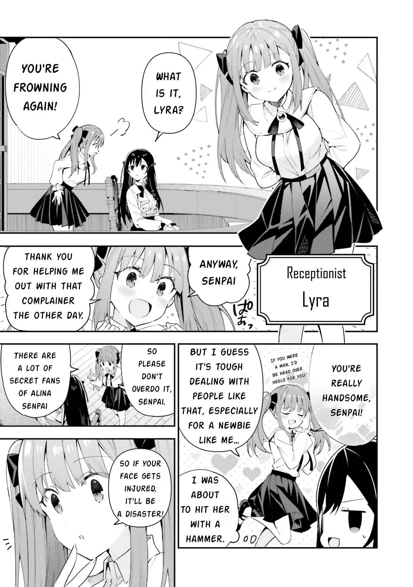 I’m the guild receptionist, but since I don’t want to work overtime, I think I’ll just solo the boss Chapter 7 page 23