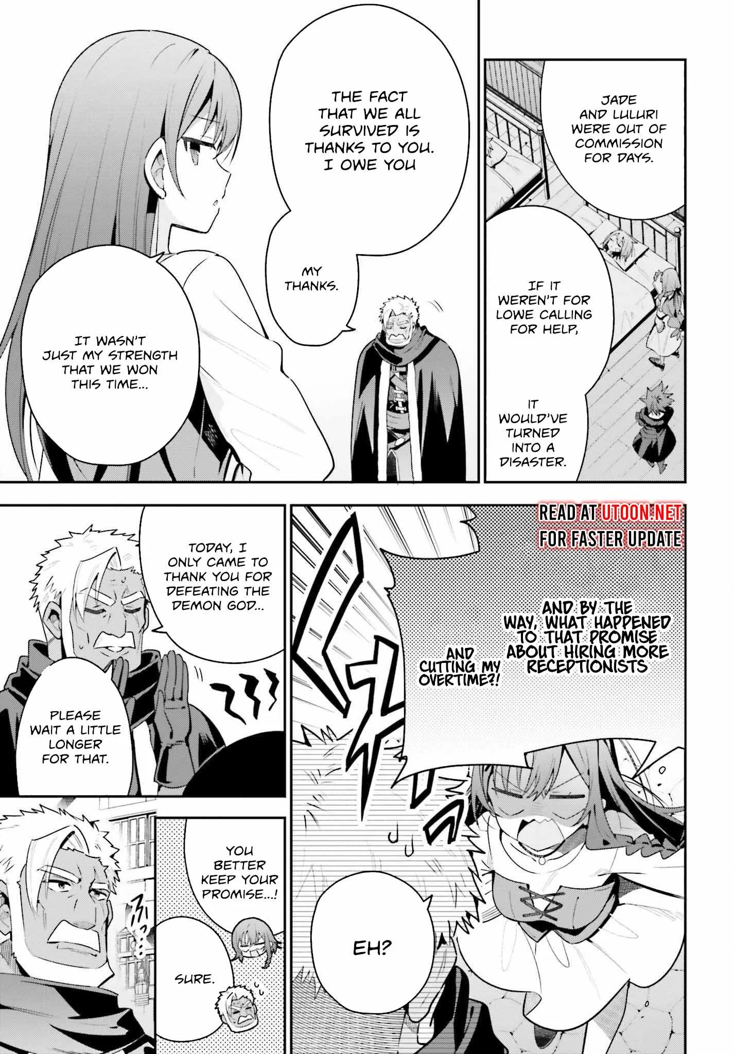 I’m the guild receptionist, but since I don’t want to work overtime, I think I’ll just solo the boss Chapter 39 page 10