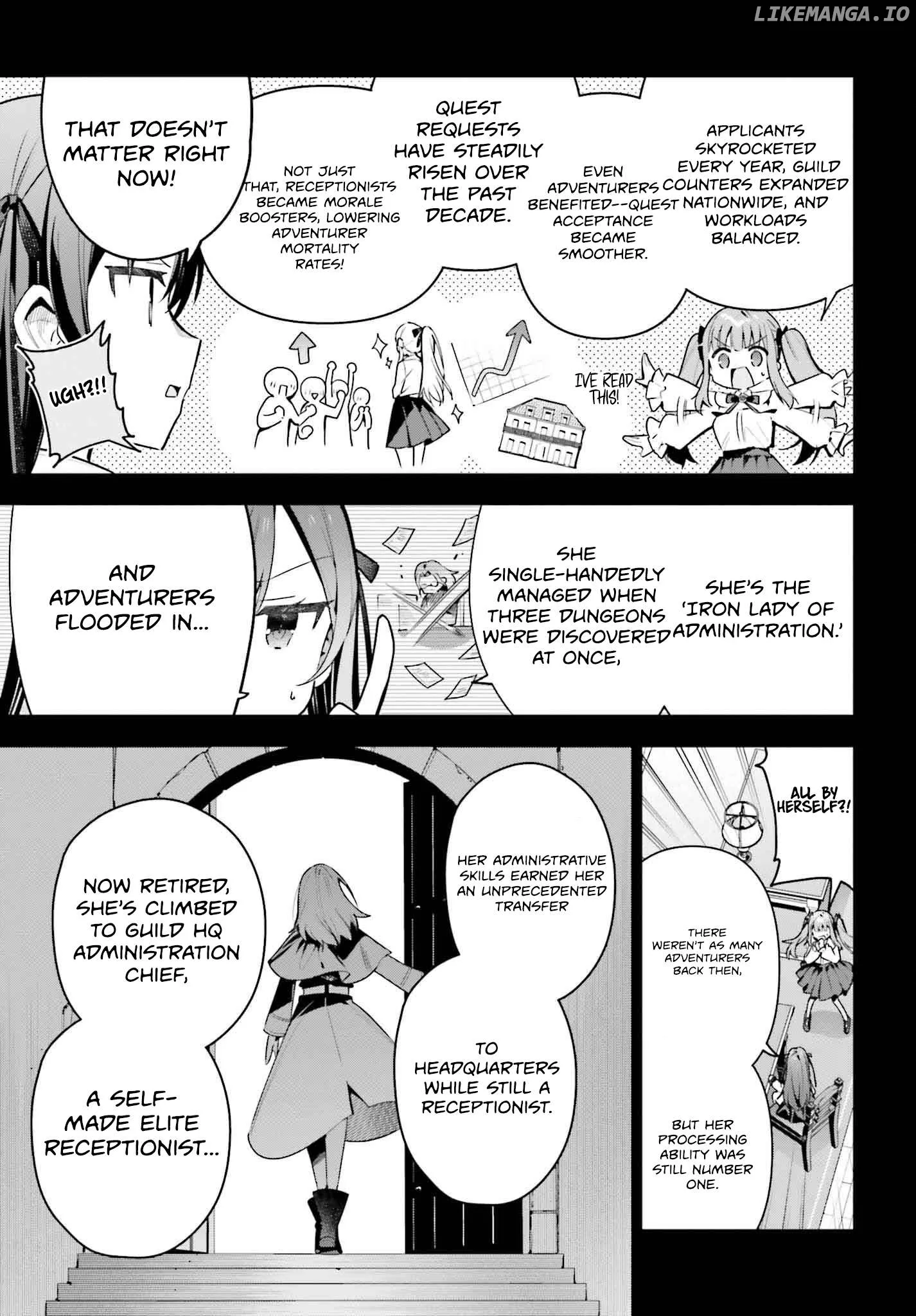 I’m the guild receptionist, but since I don’t want to work overtime, I think I’ll just solo the boss Chapter 41 page 13