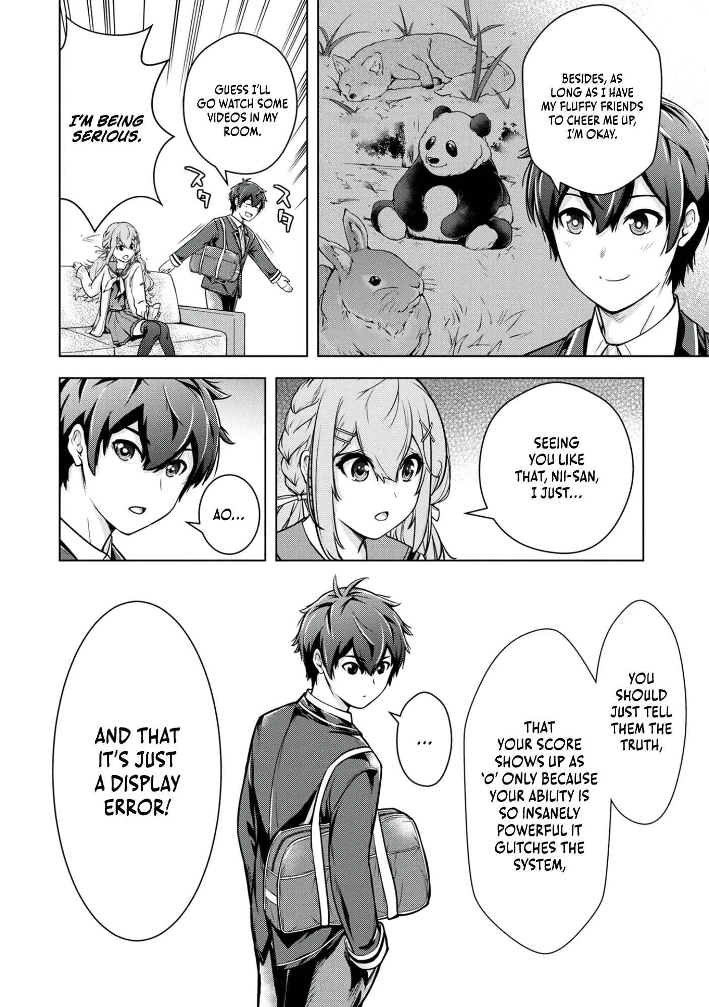 Kamigami no Kennou wo Ayatsurishi Mono ~Nouryoku Suuchi "0" de Sagesumareteiru Ore da ga, Jitsu wa Sekai Saikyou no Ikkaku~ Chapter 1 page 14