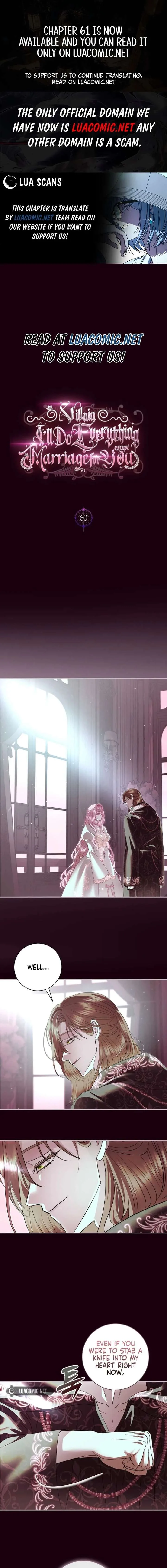 Villain, I’ll Do Everything Except Marriage for You! Chapter 60 page 1
