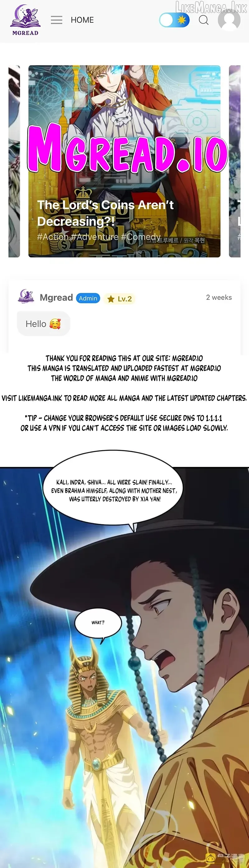 The Evil God Descends, I Own Great Hell Chapter 122 page 1