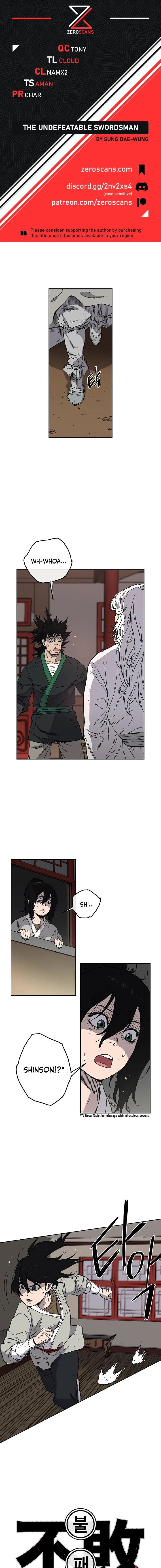 The Undefeatable Swordsman Chapter 2 page 1