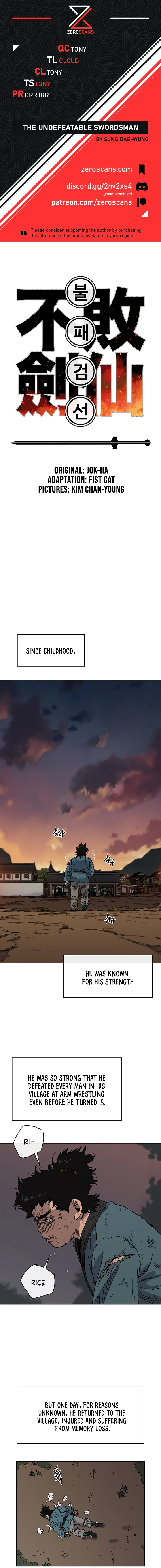 The Undefeatable Swordsman Chapter 1 page 1